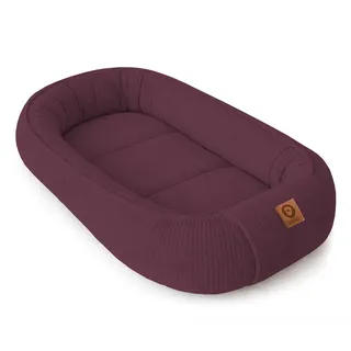 Babynestchen Neugeborene – Babynest aus Waffelpique Baumwolle – Nestchen Baby für Babybett & Kinderbett – Babykokon Tragbar – OEKO-TEX zertifiziert – Zubehör Babybett - Blaubeere Waffelpique
