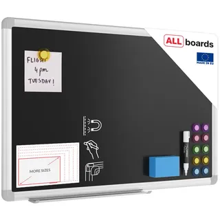 ALLboards Schwarze, magnetische Kreidetafel 60x40 cm, Alurahmen