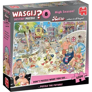 Wasgij Jumbo 1110100580 - Wasgij Retro Destiny 8, High Season, Hochsaison, Comic-Puzzle, 1000 Teile