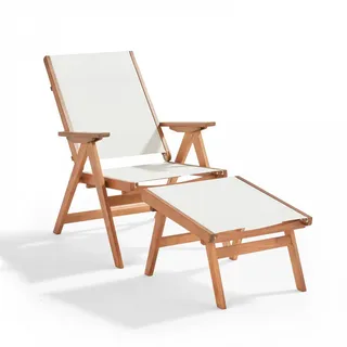 Oviala Relaxsessel,, Weiß, Holz, 1-Sitzer, Quadratisch,quadratisch, 76x102x65 cm, Gartenmöbel, Gartenstühle, Gartenklappstühle