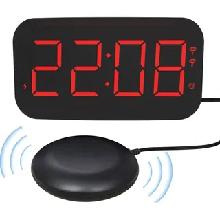 Leistungsstarker Wecker Für Tiefschläfer Mit Sanft Ansteigender Lautstärke Und Vibration, 3 Helligkeitsstufen Und 7 Usb-nachtlichtern
