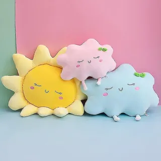 Niedliches, Weiches Und Kreatives Sonnenwolken-plüschkissen, Sonnenwolken-spielzeug, Autokissen, Wohnaccessoire, Kinderspielzeug – 35 Cm – Rosa Wolke