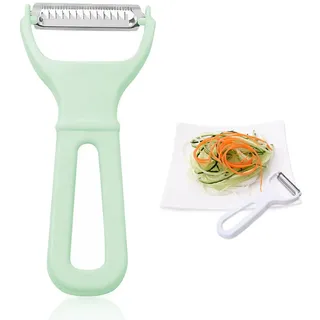 sparschäler spiralschneider gemüse julienneschneider karotten schneider gemüseschäler schäler zoodles zucchini spaghetti schneider,Sparschäler für Juliennestreifen aus Edesltahl, Grün