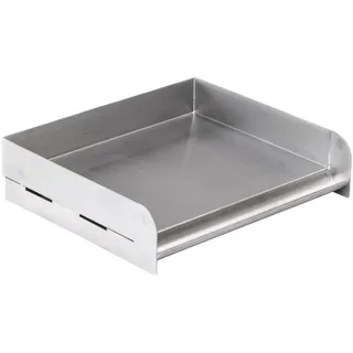 Grillfürst Universal Edelstahl Plancha - Teppanyaki Pfanne aus Edelstahl, Grillplatte mit 5 cm Anschlag-Kante für Fisch, Gemüse und Fleisch, 32 x 28 cm