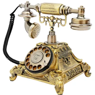 Festnetztelefon im Retro-Stil, drehbar, altes Telefon, kabelgebunden, nostalgisch, verwendet in Häusern, Büros, Cafés, Luxushotels, Kunstgalerien, Schmuck usw