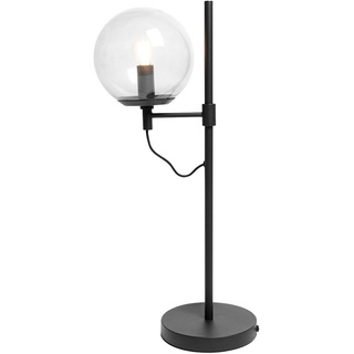 Lucande Tischlampe 'Sotiana' (Retro, Vintage, Antik) in Schwarz aus Glas u.a. für Wohnzimmer & Esszimmer (1 flammig, E14) - Designer Tischleuchte, Schreibtischlampe, Nachttischlampe, Wohnzimmerlampe