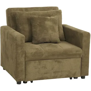 Schlafsessel HWC-L90, Klappsessel Gästebett, Liegefläche 200x100cm Stoff Cord