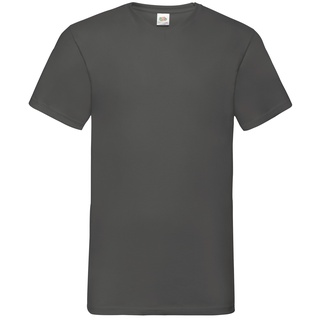Fruit of the Loom Valueweight V-Neck T Basic T-Shirt mit V-Ausschnitt in versch. Farben und Größen, graphit, XL