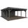Doppel-Carport 555 x 732 cm Dunkelgrau Lackiert inkl. Geräteraum