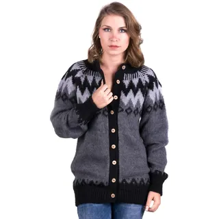 Gamboa Pullover Damen Cardigan Damen Strickjacke Damen Fair Isle Pullover Pullover Damen Winter Norweger Wollpullover Damen - S