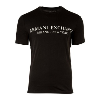 ARMANI EXCHANGE T-Shirt Herren T-Shirt - Schriftzug, Rundhals, Cotton schwarz M