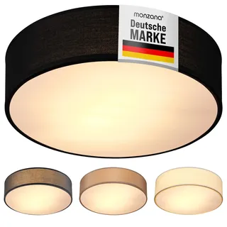 monzana Deckenlampe 2-flammig rund Stoff schwarz 38 cm