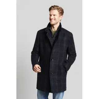 Wollmantel BUGATTI, Herren, Gr. 56, grün (oliv), 60% Polyacryl, 20% Polyester, 20% Wolle, kariert, elegant, normal, Langarm normaler Saum, Mäntel, in klassischer Optik