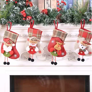 ViLiyDuo Weihnachtsstrumpf Nikolausstrumpf Set Nikolausstiefel Socken Weihnachtsstrumpf Geschenktüte Weihnachtsbaum Socken Nikolaussocken Für Weihnachtsfeier Dekorieren (C)