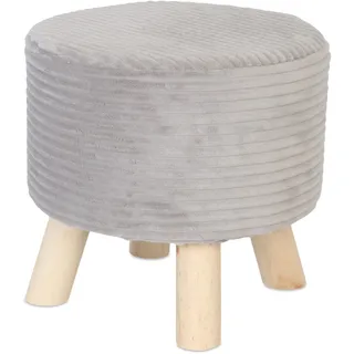 Relaxdays Hocker Cord 30 x 30 x 30 cm Hellgrau/Natur