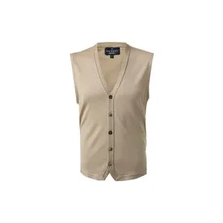 HACKETT Herren Strickweste beige unifarben, beige, Herbst/Winter 2023/2024