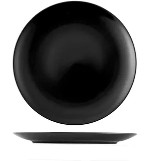 H&H Steingutteller Denver 20 cm schwarz 6er Set