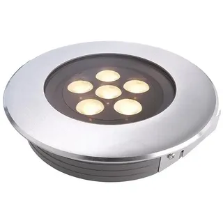 KapegoLED Outdoor LED Boden-Einbaustrahler FLAT II, IP67 IK08, Ø 17.3cm, 220-240V AC, 12.2W 3000K 860lm 20°, begehbar, Edelstahl D-100114