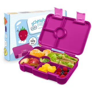 schmatzfatz BPA-Freie Lunchbox Kinder, Bento Box Kinder, Brotbox für Mädchen & Jungen, Snackbox, Perfekt für Schule, Kindergarten & Ausflüge (Lila)