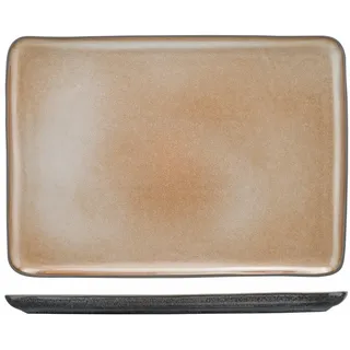Cosy & Trendy Servierteller Lerida Desert Teller rechteckig 34,5 x 24 cm, Porzellan, (Gourmetteller) beige