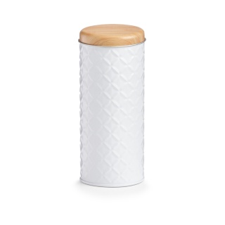 Zeller Scandi Dose aus Metall, weiß, Moderne Vorratsdose zum Aufbewahren von trockenen Lebensmitteln, Maße: Ø 7,5 x 18 cm