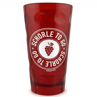 Schorle to go Dubbebecher 0,5 Liter (Rot) aus Plastik - Pfalz Dubbeglas aus Kunststoff (Polycarbonat)