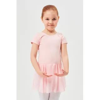 tanzmuster Chiffonkleid Ballettkleid Lucy mit kurzen Ärmeln zum Reinschlüpfen fürs Kinder Ballett rosa 92/98