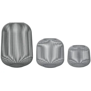 blomus Windlicht -LITO- 3er Set Laterne, Windlicht, Kerzenhalter (SET, 3 St., SIZE S,M,L), pulverbeschichtete Stahlstreben grau