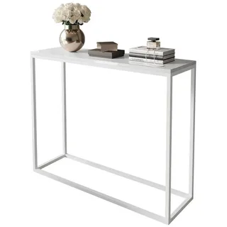 Lookway Konsolentisch MODERN HOCHGLANZ – eleganter Tisch für Wohnzimmer und Flur (1x Konsole), Breite: 80/100 cm weiß 100 cm