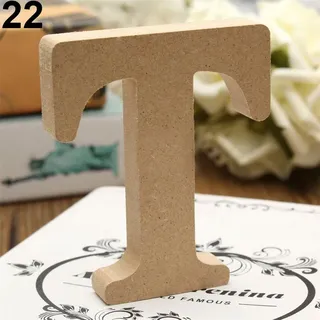 Freeas Dekorative Holz Buchstaben, hängende Wand 26 Buchstaben aus Holz Alphabet Wand Buchstaben für Kinder Baby Name Mädchen Schlafzimmer Hochzeit Geburtstag Party Home Decor-Briefe (T)