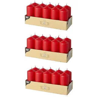 PAPSTAR Stumpenkerzen/Säulenkerze Rot (30 Stück)