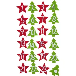 VBS Filz-Adventszahlen 24 Stk. 4cm DIY-Adventskalender