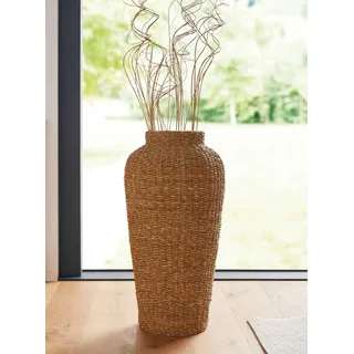 große Dekovase Seegras Bodenvase 70 cm hoch, Blumenvase, Vase