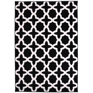 Designteppich Modern Teppich Geometrische Muster schwarz weiß - Kurzflor, Mazovia, 160 x 230 cm, Geeignet für Fußbodenheizung, Höhe 7 mm, Kurzflor schwarz|weiß 160 x 230 cm