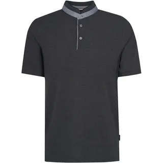 Poloshirt BUGATTI Gr. S, grau (dunkelgrau) Herren Shirts Kurzarm mit Stehkragen