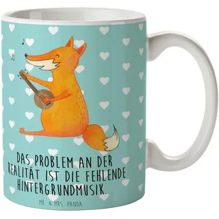 Mr. & Mrs. Panda Tasse Fuchs Gitarre - Geschenk, Teetasse, Kaffeebecher, Becher, Keramiktasse, Sänger, Füchse, Kaffeetassen, Sängerin, Geschenk