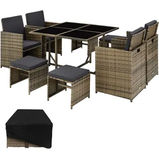 Tectake Bilbao Set 9-tlg. natur