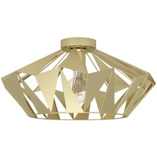 EGLO Deckenlampe Carlton, Deckenleuchte im Retro Design, Vintage Wohnzimmerlampe aus Metall in Gold, Lampe Decke, Flurlampe mit E27 Fassung