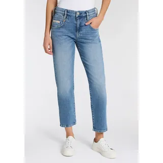 5-Pocket-Jeans HERRLICHER "Breezy Cropped Denim", Damen, Gr. 30, N-Gr, blau (light blau), Denim/Jeans, Obermaterial: 99% Baumwolle, 1% Elasthan, straight fit 7/8-Länge, Jeans 5-Pocket-Jeans, Straight Fit