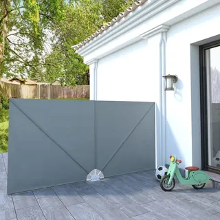 Festnight Balkonfächer Klappbar 300x150 cm Balkon Sichtschutz Seitlich Seitenmarkise Sonnenschutz Terrasse Garten Balkonsichtschutz Seitenwand Windschutz Fächermarkise