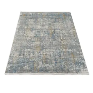 Teppich MUSTERRING "SINFONIA" Teppiche Gr. B/L: 200 cm x 290 cm, 8 mm, 1 St., bunt (grau, mehrfarbig, blau) Esszimmerteppiche exclusive MUSTERRING DELUXE COLLECTION hochwertig gekettelt Fransen