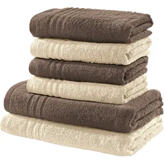 REDBEST New York Handtuchset 6-tlg. taupe-creme