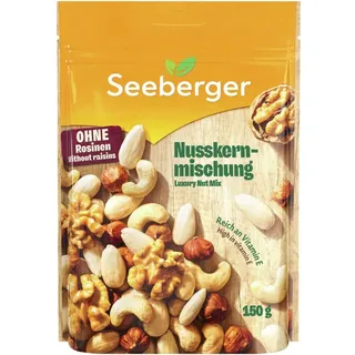 Seeberger Nusskernmischung 5er Pack: Pure Nuss-Mischung aus knackigen Haselnusskernen, Mandeln, Walnüssen und Cashewkernen - intensives Nuss-Aroma - Ungeröstet, Glutenfrei 150 g (5er Pack)