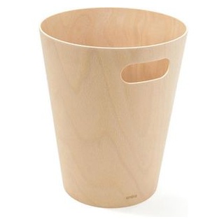 Umbra Papierkorb Woodrow Can, 082780-390, natur, rund, aus Holz, 7,5 Liter