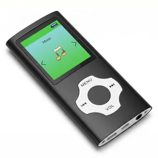 MP3-Player, 1,8 Zoll LCD-Monitor, Tragbarer Musikplayer mit Bluetooth, Sprachrekorder und UKW-Radio, Inklusive Speicherkarte und Kopfhörer, Schwarz