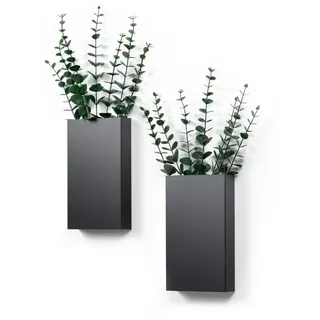 Wandvase, Schwarz, 2 Stück