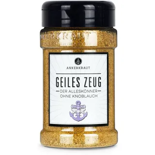 Ankerkraut Geiles Zeug, BBQ-Rub Gewürz, rauchig scharfe Mischung würzender Zutaten, ohne Knoblauch, Universal Allrounder für Grill und Küche, Fleisch Marinade, 210g im Streuer