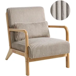 Beliani Sessel SORSELE Cord 72 x 71 x 70 cm Beige