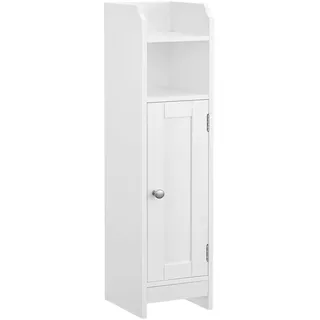 VASAGLE Badezimmerschrank 18 x 20 x 80 cm Weiß MDF