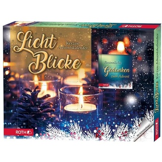 Roth Adventskalender "Lichtblicke", mit 24 Kerzen und Duft-Teelichter, mit Sprüche-Buch